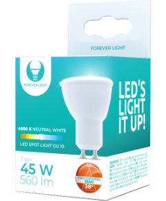 Forever Light LED spuldze GU10 7W 230V 4500K 560lm 38°