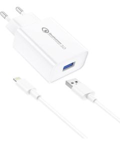 Foneng EU13 Wall Charger + USB to Lightning Cable, 3A (White)