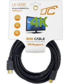 LTC LXHD92 HDMI-HDMI Kabelis 5m /  4K  / v2.0