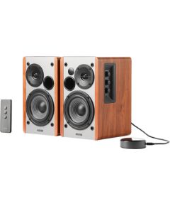 Speakers 2.0 Edifier R1280T with Smart Wi-Fi Audio Streamer WiiM Mini (brown)