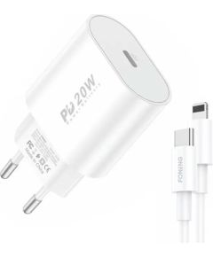 Fast charger Foneng 1x USB PD 3.0 EU39 + USB C to Lightning