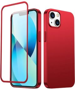 Joyroom 360 Full Case front and back cover for iPhone 13 + tempered glass screen protector red (JR-BP927 red)