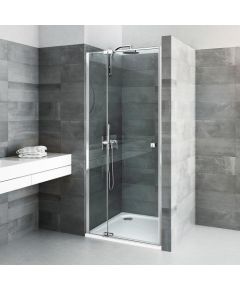 dušas durvis Belita, 1000 mm, h=2019, briliants/caurspīdīgs stikls