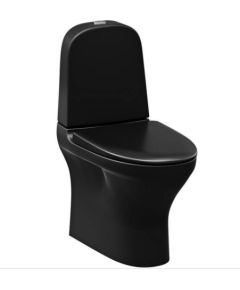 Gustavsberg pods ar QR/SC vāku Estetic Rimless, 370x680 mm, universāls izvads, 4/2l, matēts melns C+ /līmējams/ Напольные унитазы