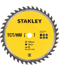 Griešanas disks Stanley STA13145-XJ; 190x16 mm; Z40