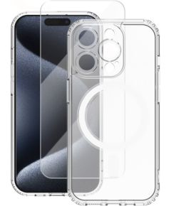 Vmax Set MagSafe Case Aizsargapvalks + Tempered Glass Aizsargstikls 2,5D Priekš Apple iPhone 15