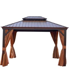 Gazebo SUNSET 3,65x4,85xH2/2,7m, brown/beige