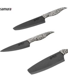 Samura Inca компл. из 3-ёх ножей: Универсальный 155mm / Nakiri 165mm / Шефа 187mm Черный