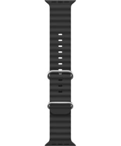 iWear S1 Rievota Mīksta Silikona 20mm aproce priekš Apple Watch 49mm / 45mm / 44mm / 42mm Melna