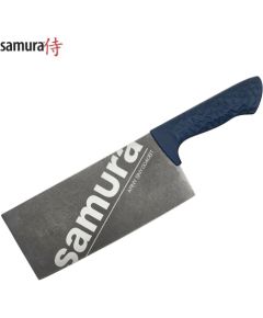 Samura Arny Stonewash Кухонный топорик 209мм AUS-8 Синяя комфортная ручка из TPE HRC 59