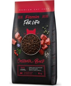 FITMIN For Life Castrate Beef - dry cat food - 8 kg