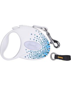 FLEXI Glam Splash Ocean with Swarovski crystals S - Dog Retractable lead - 3 m - white