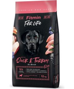 FITMIN Dog For Life Duck & Turkey - dry dog food - 12 kg
