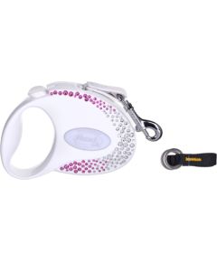 FLEXI Glam Composition with Swarovski crystals S - Dog Retractable lead - 3 m - white