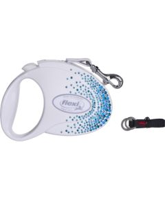 FLEXI Glam Splash Ocean with Swarovski crystals M - Dog Retractable lead - 5 m - white