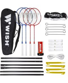 Wish Alumtec badminton racket set 4 rackets + 3 ailerons + net + lines