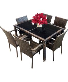 Besk Dārza komplekts, galds un 6 krēsli Dārza mēbeļu komplekti