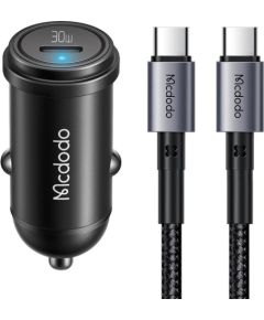 Car Charger McDodo CC-7493 65W With Mini White USB-C Cable With E-mark Chip 1m 100W (black)