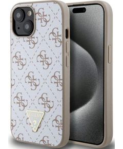 Guess Apple  iPhone 15 4G Triangle Metal Logo White