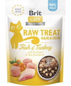 BRIT Care Raw Treat Hair&Skin fish with turkey - cat treats - 40g