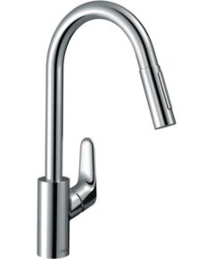 Hansgrohe virtuves izlietnes maisītājs ar izvelkamu dušu Focus M41 240 2jet, stainless steel optic + sBox