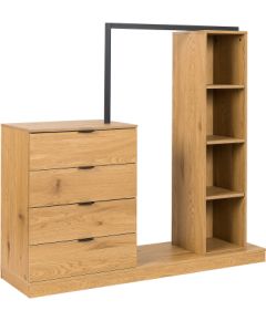 Hallway set NOVA 145x40xH137cm, oak/black