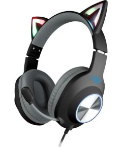 Foxxray Shining Cat Gaming Headset Wired Black/Grey