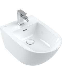 Villeroy & Boch bidē Subway 3.0, stiprināms pie sienas, 375x560 mm, + izplūde ar keramisko vāciņu, balts