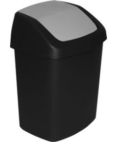 Curver Ведро для мусора Swing Top 50L 40,6x34x66,8cm черный/серебристый