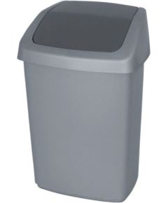 Curver Ведро для мусора Swing Top 10L 24,6x19,8x37,3cm темно-серый/серебристый