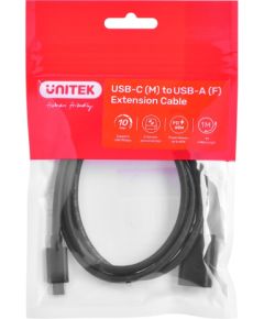 Cable adapter Unitek (C476BK-1M) USB-C (M) - USB-A (F) 10Gbps 60 W