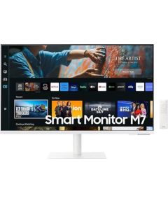 LCD Monitor SAMSUNG S27CM703UU 27" TV Monitor/Smart/4K Panel VA 3840x2160 16:9 60Hz Matte 4 ms Speakers Swivel Height adjustable Tilt Colour White LS27CM703UUXDU