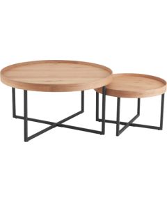 Coffee table MUSIC 2pcs set D60xH38, D90xH46, oak