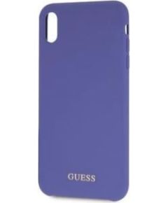 Guess Apple  iPhone XR Silicone Cover Gold Logo Purple