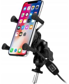 MOTORBIKE PHONE HOLDER FREEDCONN MC7W WITH INDUCTIVE CHARGER + BM2R HEAD TUBE ATTACHMENT