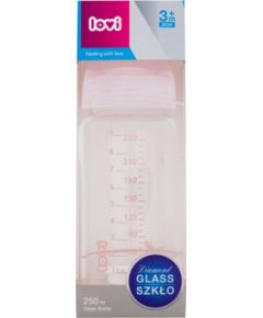 Lovi Baby Shower / Glass Bottle 250ml Pink 3m+