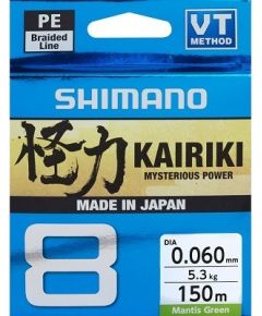 Pīta aukla Shimano Kairiki 8 150m, zaļa, 0.10mm/6.5kg