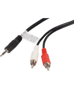 LANBERG STEREO CABLE MINIJACK(M)->2X CHINCH 1.5M CA-MJRC-10CC-0015-BK