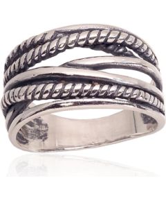 Серебряное кольцо #2101764(POx-Bk), Серебро 925°, оксид (покрытие), Размер: 17.5, 3.6 гр.