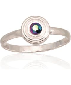 Серебряное кольцо #2101755_SV-MIXG, Серебро 925°, Кристаллы, Размер: 17.5, 1.5 гр.