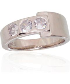 Серебряное кольцо #2101712(PRh-Gr)_CZ, Серебро 925°, родий (покрытие), Цирконы, Размер: 18.5, 6.1 гр.