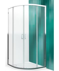 dušas stūris LLR2, 900x900 mm, h=1900, r=550, briliants/caurspīdīgs stikls