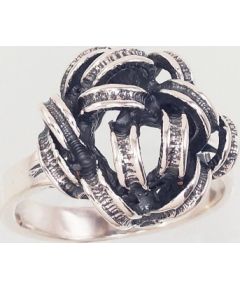 Серебряное кольцо #2101560(POx-Bk), Серебро 925°, оксид (покрытие), Размер: 17.5, 4.7 гр.