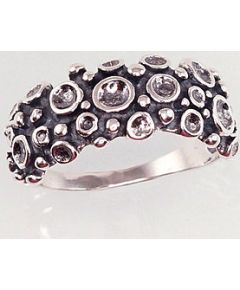 Серебряное кольцо #2100918(POx-Bk), Серебро 925°, оксид (покрытие), Размер: 17.5, 4.1 гр.