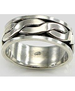 Серебряное кольцо #2100017(POx-Bk), Серебро 925°, оксид (покрытие), Размер: 25, 13.4 гр.