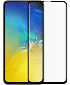 Fusion Full Glue 5D Tempered Glass Aizsargstikls Pilnam Ekrānam Samsung G970 Galaxy S10e Melns