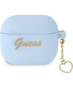 Guess case for Airpods 3 GUA3LSCHSB blue Silicone Heart Charm