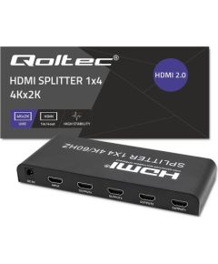 Qoltec 51799 Active HDMI Splitter 4 x HDMI 4K x 2K | 6Gb/s | 60Hz