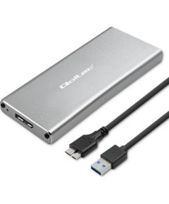 Qoltec 51833 Enclosure | M.2 SSD drive | SATA | NGFF| USB 3.0 | Super speed 5GB/s | 2TB | Silver