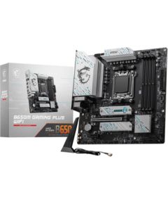 Mainboard MSI AMD B650 SAM5 Micro-ATX Memory DDR5 Memory slots 4 2xPCI-Express 1x 1xPCI-Express 16x 2xM.2 1xHDMI 1xDisplayPort 7xUSB 3.2 1xUSB-C 1xRJ45 5xAudio port B650MGAMINGPLUSWIFI